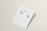 Silver and Pink Shimmer Stud Earrings