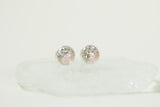 Silver and Pink Shimmer Stud Earrings