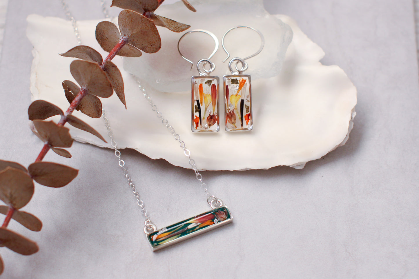 Custom Silver Preservation Necklace --Choose Your Specialty Shape-- | Handmade Resin Custom Preservation Jewelry from your Flowers, Ashes, Pet Hair