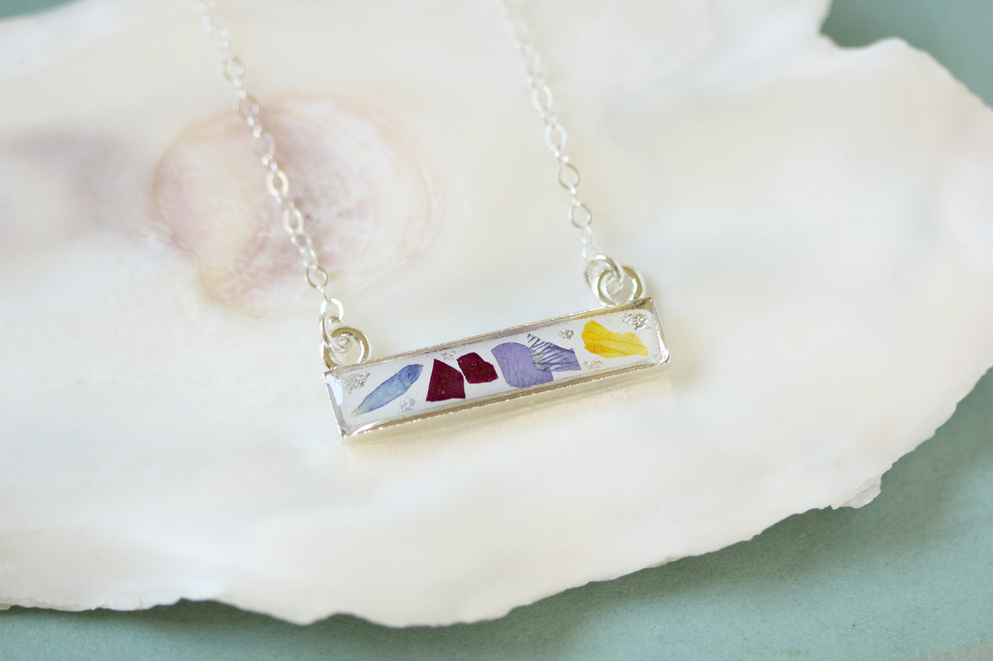 Custom Silver Preservation Necklace --Choose Your Specialty Shape-- | Handmade Resin Custom Preservation Jewelry from your Flowers, Ashes, Pet Hair