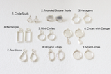Custom Silver Preservation Earrings -- Choose Your Shape -- | Handmade Custom Resin Jewelry with your Flowers, Ashes, Pet Hair