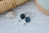 Black Shell Earrings in Silver