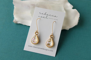 Gold Sparkly Teardrop Earrings