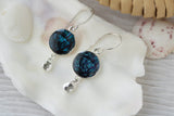 Black Shell Earrings in Silver