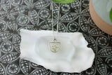 Queen Anne’s Lace Half Oval Necklace in Silver