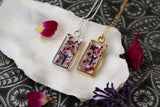 Pink Mix Dried Flower Necklace in Gold