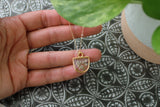 Queen Anne’s Lace Half Oval Necklace in Gold