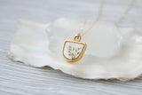 Queen Anne’s Lace Half Oval Necklace in Gold