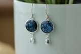 Black Shell Earrings in Silver