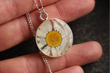 Silver Chrysanthemum Circle Necklace