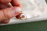 Purple Yarrow Gold Mini Circle Necklace