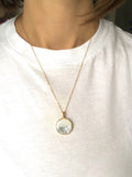 Two Tone Silver and Gold Circle Necklace