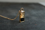 Gold and Black Mini Rectangle Necklace