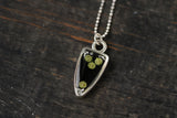 Silver and Black Arrowhead Seed Pod Necklace