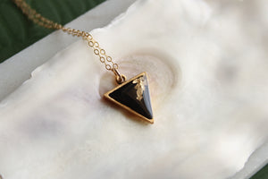 Gold and Black Mini Triangle Necklace
