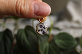 Mini Gold Circle with Purple Alyssum Necklace