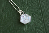 Silver and White Mini Hexagon Necklace