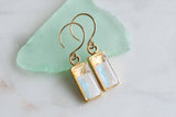 Gold Rectangle Shimmer Earrings