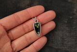 Silver and Black Arrowhead Seed Pod Necklace