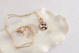 Mini Gold Circle with Purple Alyssum Necklace