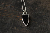 Silver and Black Arrowhead Seed Pod Necklace