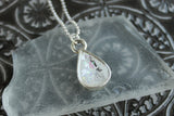 Silver and White Mini Teardrop Necklace