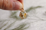 Mixed Yellow Flowers Gold Hexagon Mini Charm Necklace