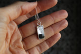 Black and Silver Mini Rectangle Necklace
