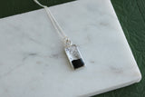Black and Silver Mini Rectangle Necklace
