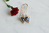 Gold and Black Triangle Earrings