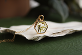 Moss Gold Mini Hexagon Necklace