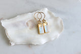 Gold Rectangle Shimmer Earrings