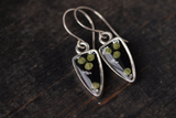 Silver and Black Arrowhead Seed Pod Earrings