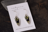 Silver and Black Arrowhead Seed Pod Earrings