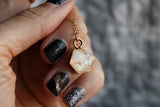 Gold and White Mini Hexagon Necklace