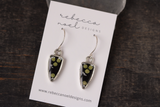 Silver and Black Arrowhead Seed Pod Earrings