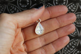 Silver and White Mini Teardrop Necklace