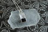 Black and Silver Mini Rectangle Necklace