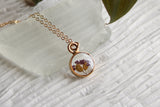 Purple Yarrow Gold Mini Circle Necklace