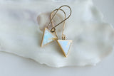 Gold Iridescent Triangle Earrings