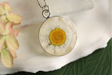 Silver Chrysanthemum Circle Necklace