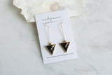 Gold and Black Triangle Earrings