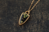 Gold and Black Arrowhead Seed Pod Necklace